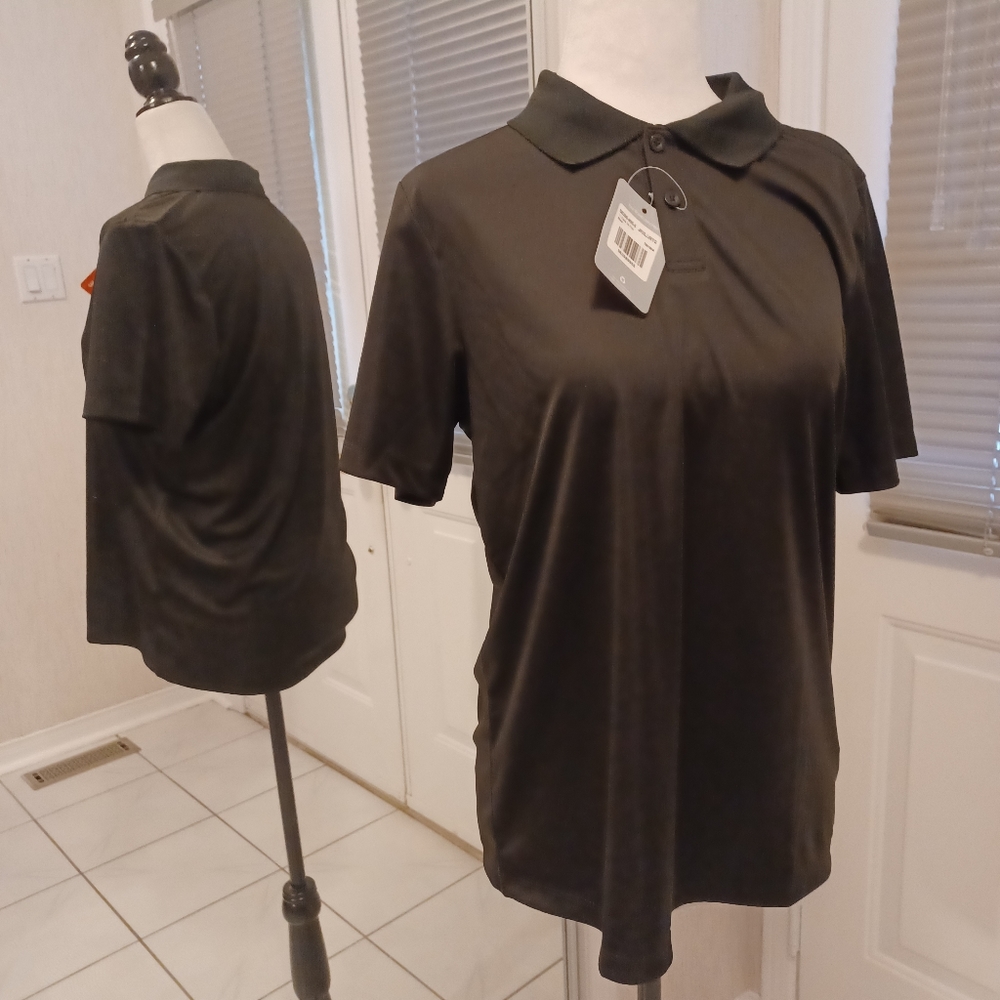 4/$40 New Black Polo Shirt - Size JRXL (Youth)
